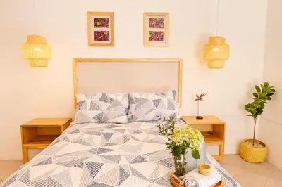 Cama o camas de una habitación en Casa Cataleya Refugio Bohemio y Romántico en Oaxaca