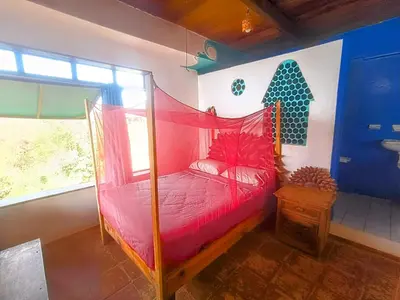 Cama o camas de una habitación en Balamjuyuc Cabañas y Ecohostel