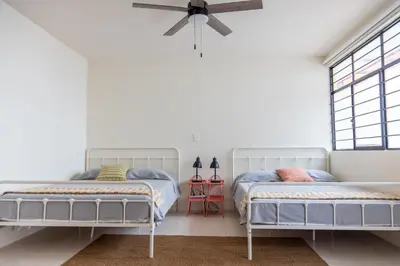 Cama o camas de una habitación en Gran casa para amigos a 4 cuadras del Zocalo