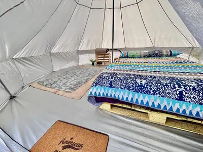 Cama o camas de una habitación en Glamping Vive Tlaxcala - Santuario de las luciérnagas