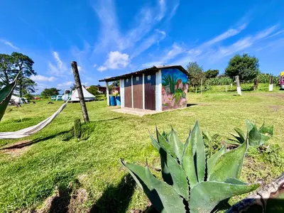 Jardín al aire libre en Glamping Vive Tlaxcala - Santuario de las luciérnagas