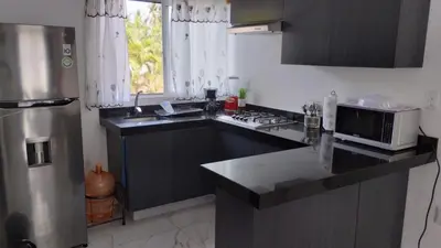 Una cocina o zona de cocina en Hermoso departamento en Acapulco para vacacionar