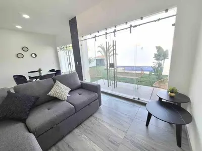 Zona de estar de Casa VillaTeques alberca jacuzzi