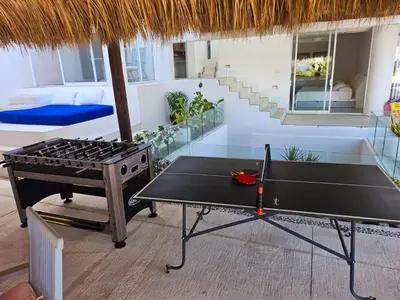 Instalaciones para jugar al ping pong en Villa MAJUM Acapulco o alrededores