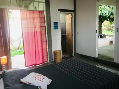 Cama o camas de una habitación en Villa Poesía