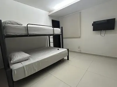 Cama o camas de una habitación en Vista a Playa con Alberca en Blvd principal frente al Mar 3hab