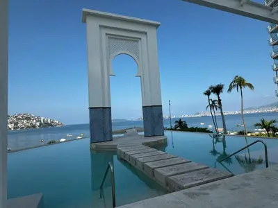 Piscina en o cerca de Departamento Moderno con Vista al Mar