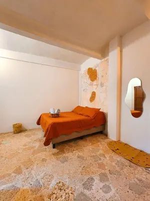 Cama o camas de una habitación en Habitaciones Casa Bule