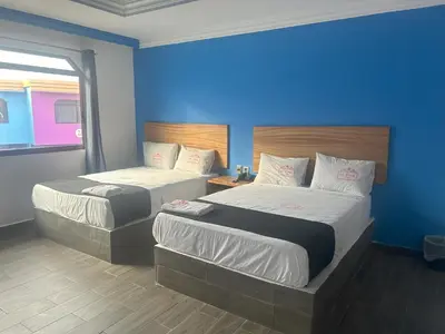 Cama o camas de una habitación en Auto Hotel El Cine