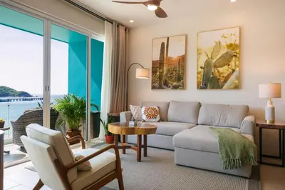 Zona de estar de Playa Sur Paradise - Beachfront Living