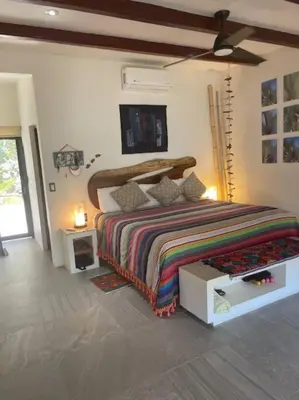 Cama o camas de una habitación en Villa De Las Rocas