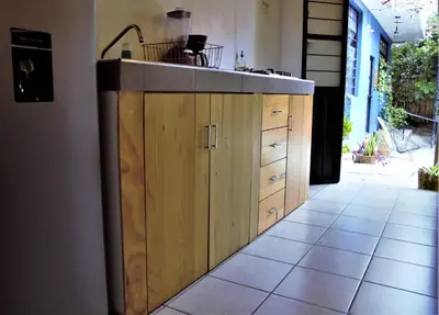 Una cocina o zona de cocina en Yellow flat-estudio Oaxaca Centro