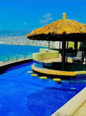 Piscina en o cerca de 3 Atardeceres, Pet Friendly Vista al Mar en Brisas
