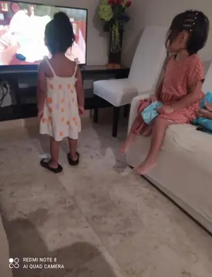 Una televisión o centro de entretenimiento en Casa real del palmar