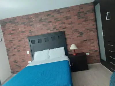 Cama o camas de una habitación en Departamento en Cholula Pue La Pirámide