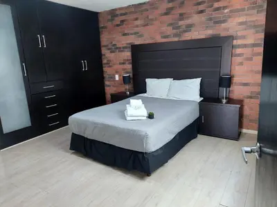 Cama o camas de una habitación en Departamento en Cholula Pue La Pirámide