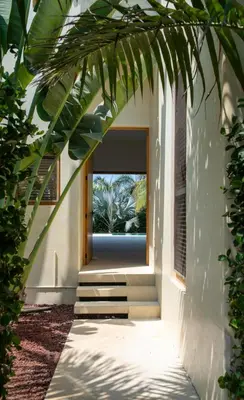 Jardín al aire libre en Casa Guia - La Flia Beach House Luxury