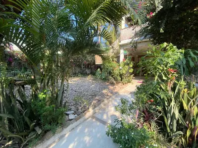 Jardín al aire libre en Casa Selva casa privada con alberca, en Punta