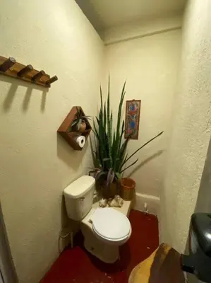 Un baño de Casa Selva casa privada con alberca, en Punta