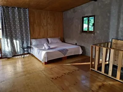 Cama o camas de una habitación en Cabaña de Grangelo