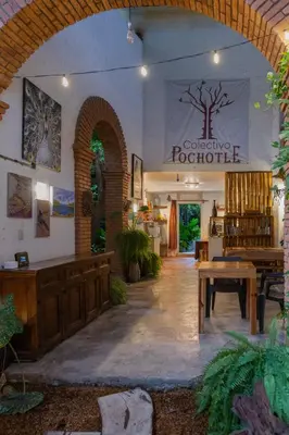 El vestíbulo o zona de recepción de Hotel Casa Lasibe Café