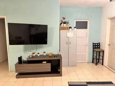 Una televisión o centro de entretenimiento en Departamento de las flores