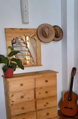 Plano de casa cabaña con vista al océano