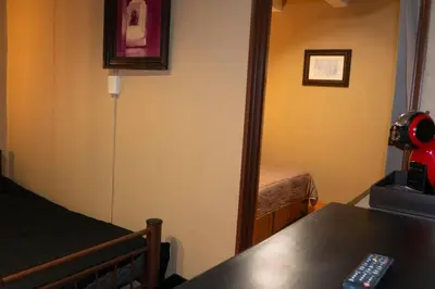 Una televisión o centro de entretenimiento en Small and comfy loft near Atlixco's center