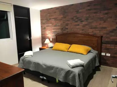 Cama o camas de una habitación en Departamento en Cholula Pue Los Remedios C2