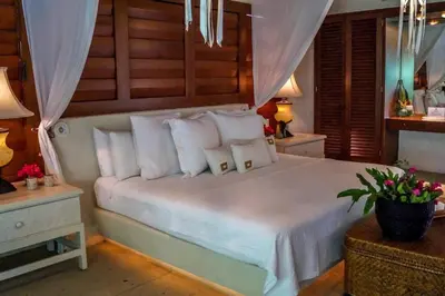 Cama o camas de una habitación en Casa Los Cocoteros