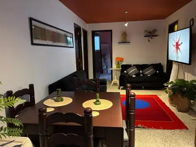 Una televisión o centro de entretenimiento en Departamento en el centro de Oaxaca