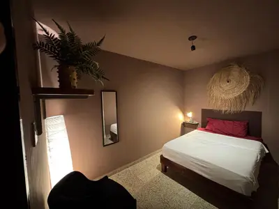 Cama o camas de una habitación en Departamento en el centro de Oaxaca