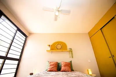 Cama o camas de una habitación en Villa Azul Pool House - Centro Oaxaca