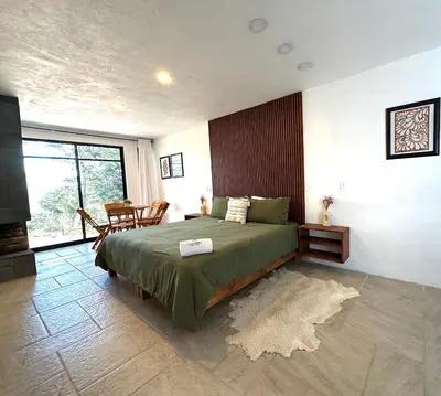 Cama o camas de una habitación en Casa Madera 1B