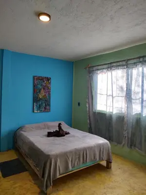 Cama o camas de una habitación en Cabaña en Malinalco