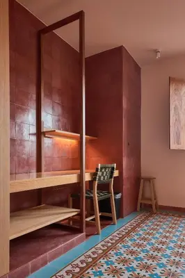 Cama o camas de una habitación en Rojo Diseno Ubicacion Confort y AC