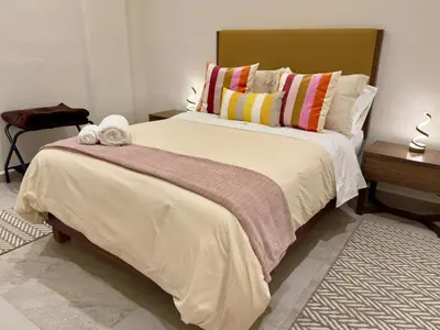 Cama o camas de una habitación en Loft Santorino 4 en Valquirico
