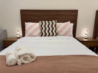 Cama o camas de una habitación en Loft Santorino 4 en Valquirico