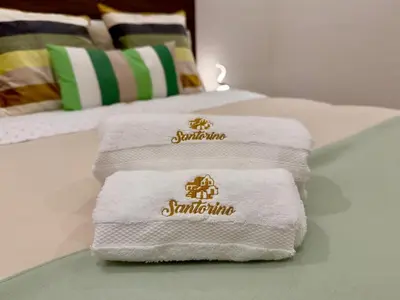 Cama o camas de una habitación en Loft Santorino 5 en Valquirico