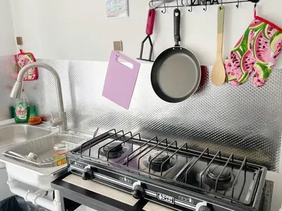 Una cocina o zona de cocina en Recamara pribada amplia muy linda