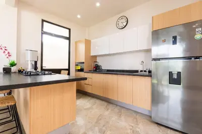 Una cocina o zona de cocina en Hermosa casa de playa