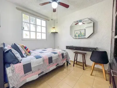 Cama o camas de una habitación en Departamento Acapulco Diamante Roof Garden-Jacuzzi