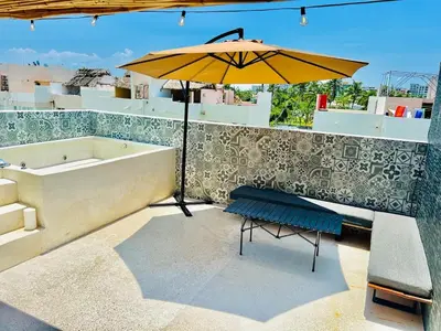 Zona de estar de Spectacular Terraza Loft Glamping Private Jacuzzi