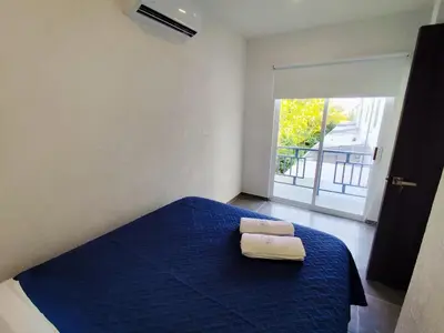 Cama o camas de una habitación en Fraccionamiento Puerta al Sol Acapulco