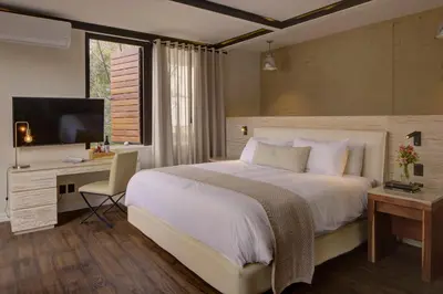 Cama o camas de una habitación en Hacienda Peña Pobre