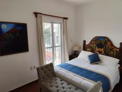 Cama o camas de una habitación en Casa de las Conchas Cuernavaca