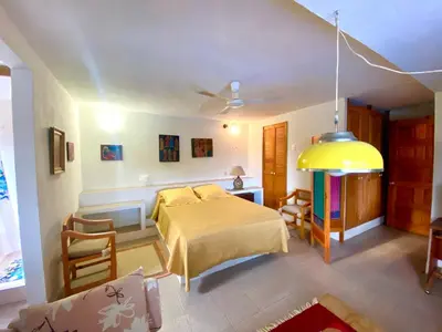 Cama o camas de una habitación en Hermosa casa familiar en Tepoztlan