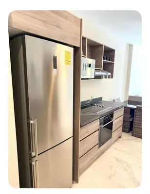 Una cocina o zona de cocina en Relajante y acogedor