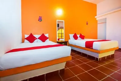 Cama o camas de una habitación en Hotel San Jose Purua