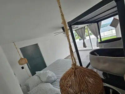 Cama o camas de una habitación en House Belle Vue, Tequesquitengo